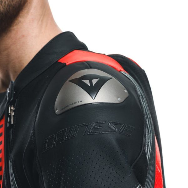 Mono Dainese AUDAX D-ZIP 1PC PERF. BLACK RED FLUOR ANTHARACITE