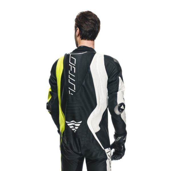 Mono Dainese AUDAX D-ZIP 1PC PERF. BLACK YELLOW FLUOR WHITE