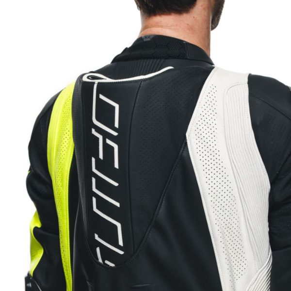 Mono Dainese AUDAX D-ZIP 1PC PERF. BLACK YELLOW FLUOR WHITE