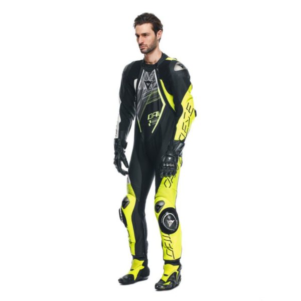 Mono Dainese AUDAX D-ZIP 1PC PERF. BLACK YELLOW FLUOR WHITE