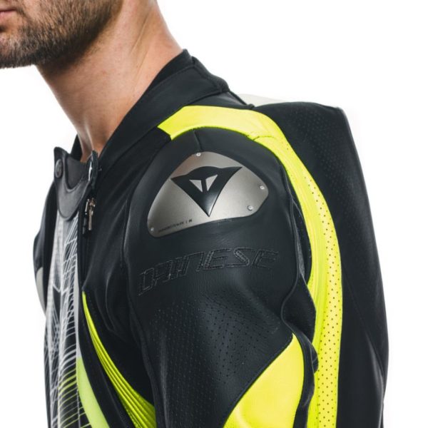 Mono Dainese AUDAX D-ZIP 1PC PERF. BLACK YELLOW FLUOR WHITE