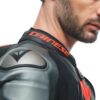 Mono Dainese LAGUNA SECA 5 2PCS TRAJE CUERO NEGRO ANTRACITA ROJO FLUOR - Imagen 4