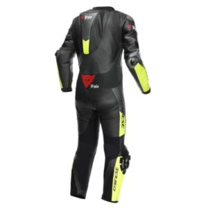 Mono Dainese MISANO 3 PERF. D-AIR® 1PC LEATHER SUIT BLACK/ANTHRACITE/FLUO-YELLOW