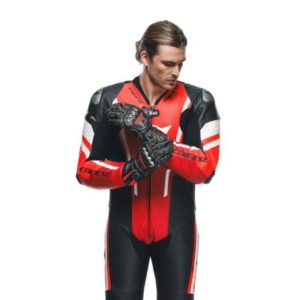 Mono Dainese MISANO 3 PERF. D-AIR® 1PC LEATHER SUIT BLACK/RED/FLUO-RED