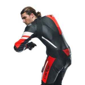 Mono Dainese MISANO 3 PERF. D-AIR® 1PC LEATHER SUIT BLACK/RED/FLUO-RED