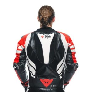 Mono Dainese MUGELLO 3 PERF. D-AIR® 1PC LEATHER SUIT BLACK/FLUO-RED/WHITE