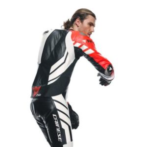Mono Dainese MUGELLO 3 PERF. D-AIR® 1PC LEATHER SUIT BLACK/FLUO-RED/WHITE