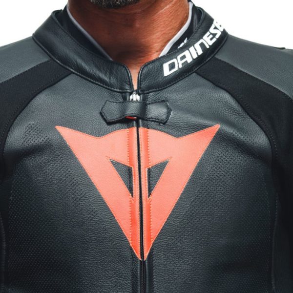 Mono Dainese TOSA 1 PCS CUERO PERF  BLACK FLUO-RED WHITE