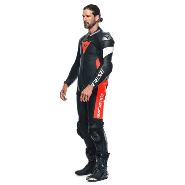 Mono Dainese TOSA 1 PCS CUERO PERF  BLACK FLUO-RED WHITE