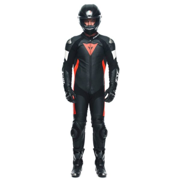 Mono Dainese TOSA 1 PCS CUERO PERF  BLACK FLUO-RED WHITE