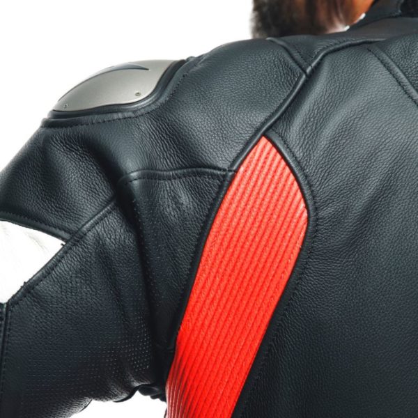 Mono Dainese TOSA 1 PCS CUERO PERF  BLACK FLUO-RED WHITE