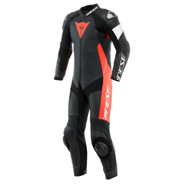 Mono Dainese TOSA 1 PCS CUERO PERF  BLACK FLUO-RED WHITE