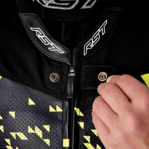 Mono de piel RST Pro Series D3O Airbag negro amarillo neón