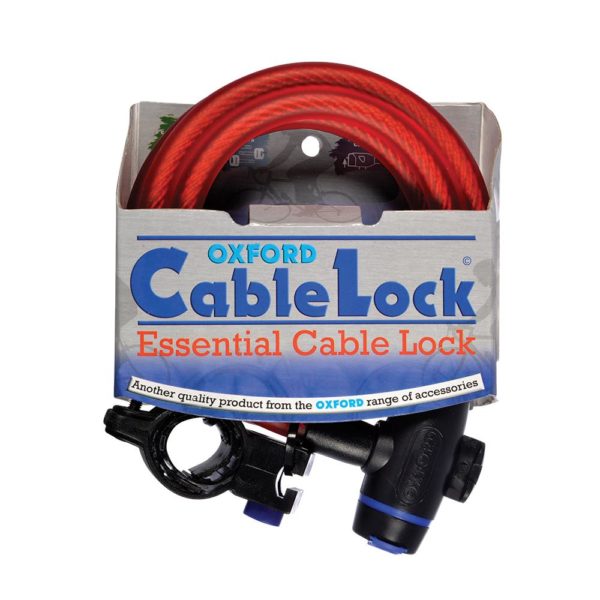 CANDADO CABLE OXFORD 12 MM X 1800MM - ROJO OF249