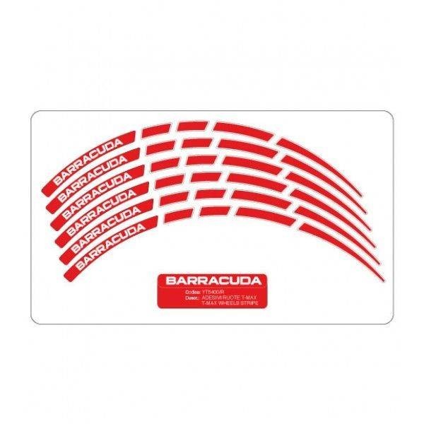 KIT ADHESIVO RUEDAS MAXISCOOTER ROJO CON LETRAS BLANCAS 15"