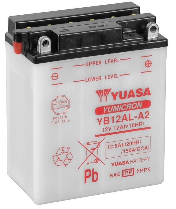 YUASA - Batería Yuasa YB12AL-A2 Combipack -
