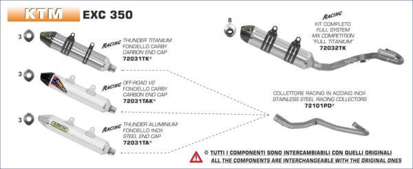 ESCAPES ARROW KTM - Silencioso Arrow Off-Road Thunder de titanio fondo en carbono -