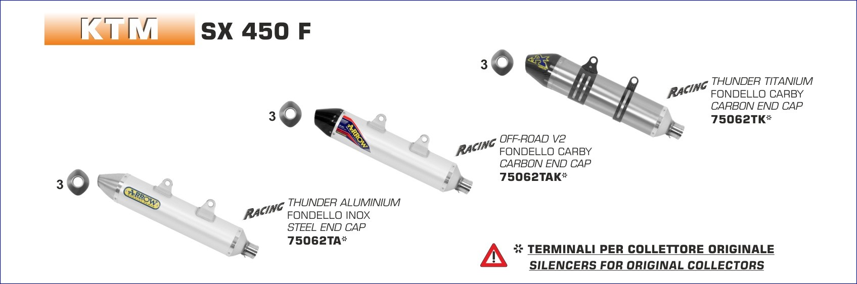 ESCAPES ARROW KTM - Silencioso Arrow Off-Road Thunder de aluminio -