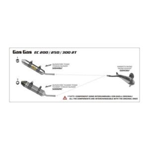ESCAPES ARROW GAS GAS - Silencioso Arrow Mini Thunder en titanio permutable con el original -
