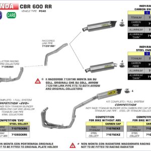HONDA - Sistema completo Arrow COMPETITION EVO con dBKiller con fondo en carbono -