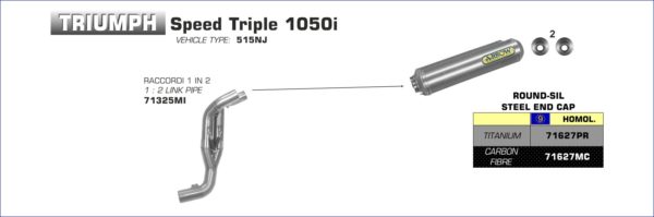 TRIUMPH - Conector Arrow 1 en 2 para Colectores Arrow originales -