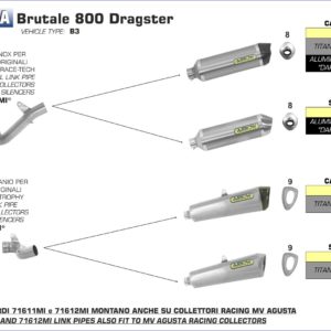 MV AGUSTA - Conector Arrow titanio para silenciosos Trophy para Colectores originales -