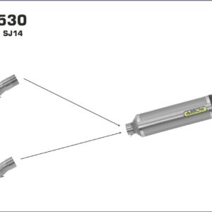 ARROW YAMAHA T-MAX 530 '17/20 HOMOLOGATED  RACE-TECH TITANIUM SILENCER WITH CARBON END CAP FOR ARROW COLLECTOR