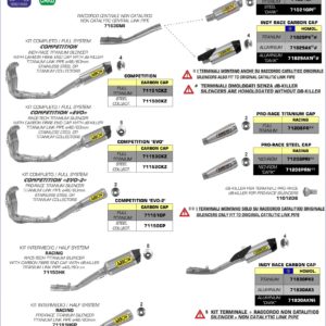 ESCAPES UNIVERSALES - sistema intermedio racing - Silencioso Arrow Pro-Race de titanio + Conector Arrow de titanio ø60mm