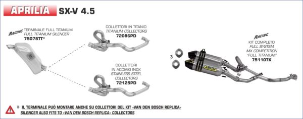 Sistema completo Arrow Off-Road MX Competition fondo en carbono