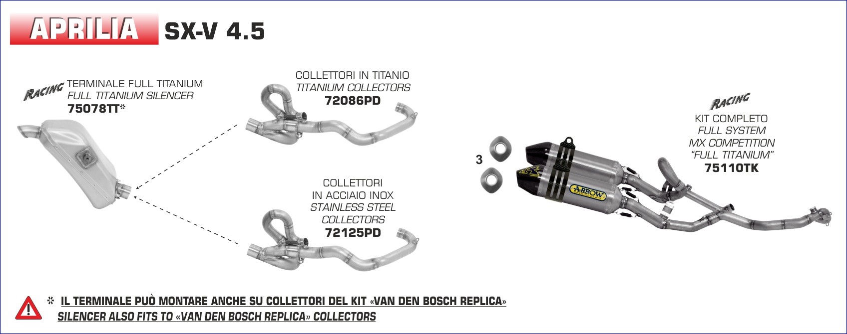 Sistema completo Arrow Off-Road MX Competition fondo en carbono