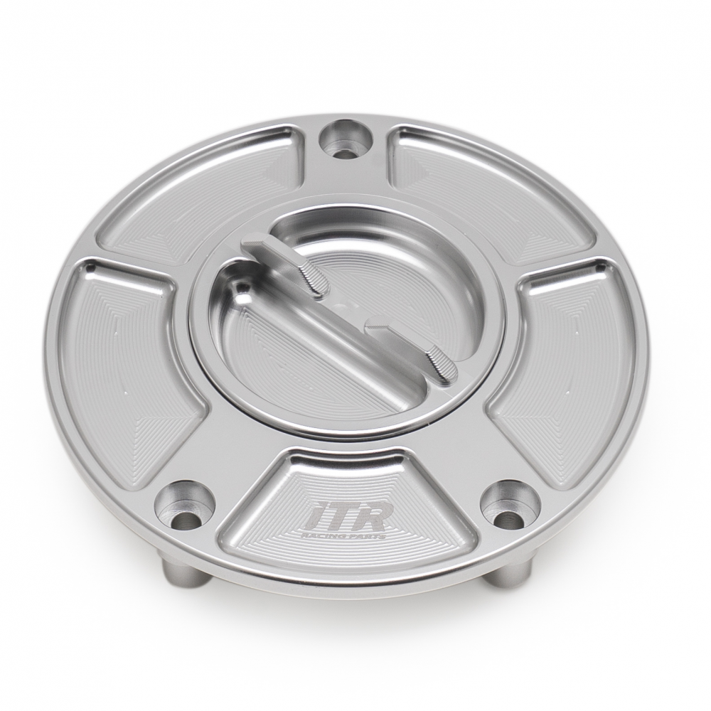 TAPÓN ITR de deposito R en aluminio con cierre de rosca Kawasaki en color plata