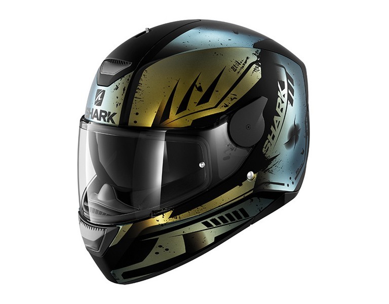 Casco Shark D-SKWAL DHARKOV Mat Black Green Glitter