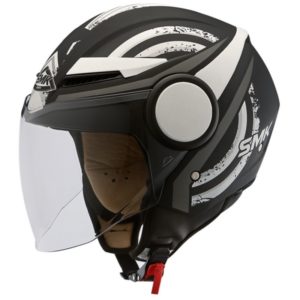 CASCO SMK JET STREEM HEROIC MATE NEGRO BLANCO