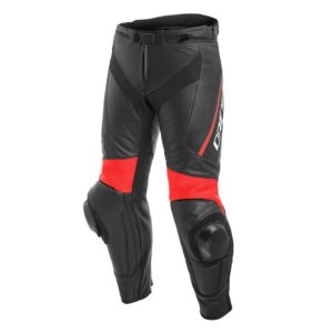 Dainese - Pantalón de cuero Dainese Delta 3 Negro Rojo -