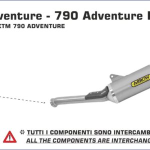Silencioso Race-Tech Arrow en titanio fondo en carbono para KTM 790 Adventure 2019