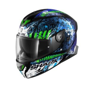 Casco Shark Skwal 2 Switch Riders 2 Negro Azul Verde