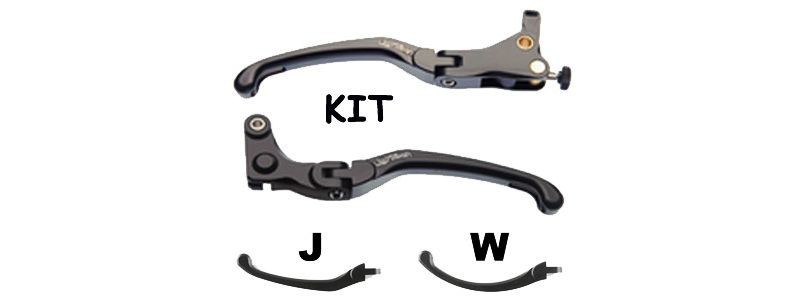 REPLACEMENT KIT FOR BRAKE AND CLUCHT LEVER (BRAKE LEVER ADJUSTABLE FROM RIGHT). ORIGINAL JOINT (J TYPE). LIGHTECH