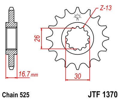 PIÑON JT1370 15 DIENTES (CBR600RR 07/15)