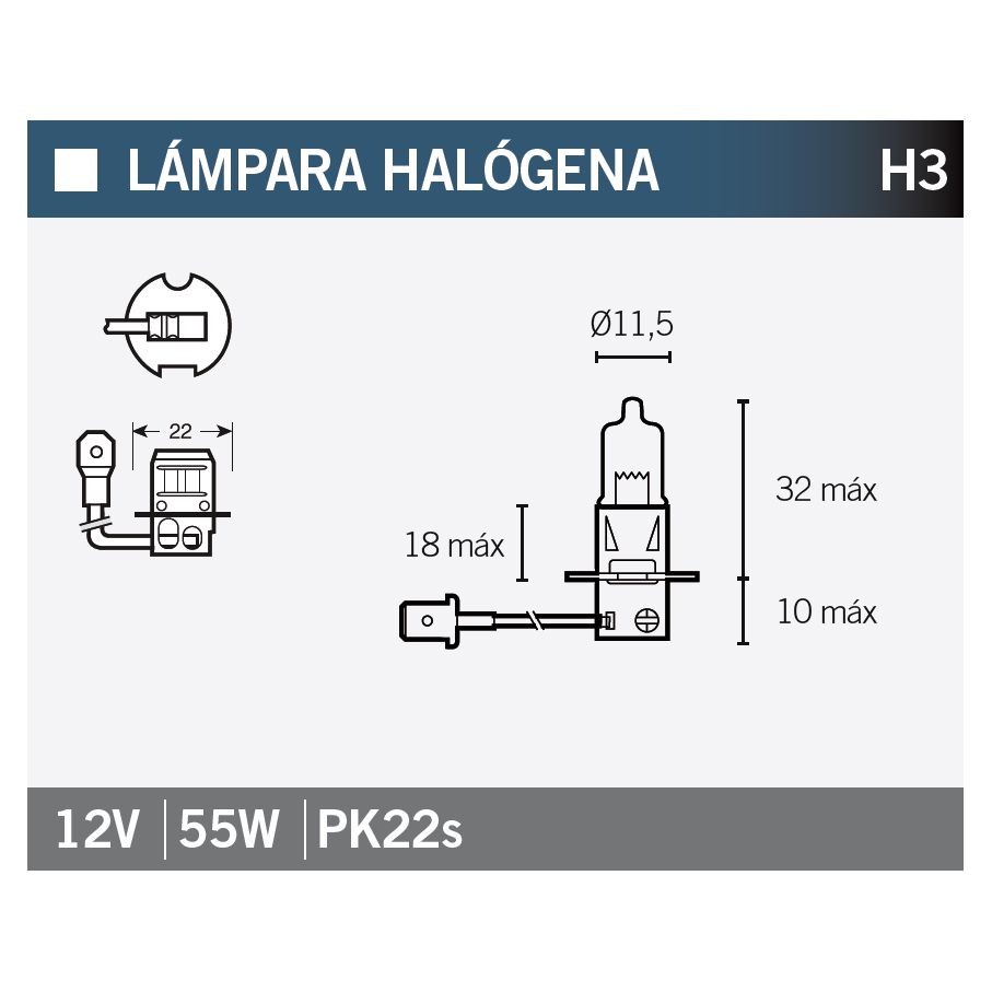LAMPARA HALOGENA H3