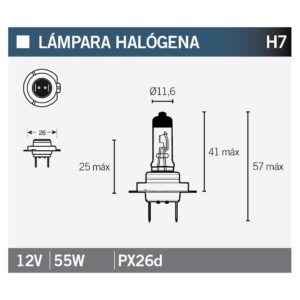 PARA TU MOTO UNIVERSAL - LAMPARA HALOGENA H7 -