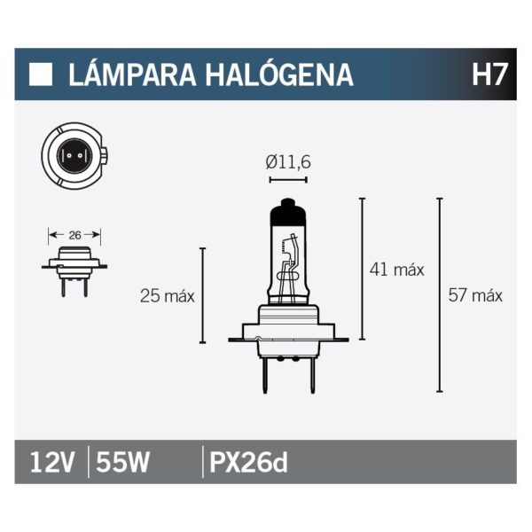 PARA TU MOTO UNIVERSAL - LAMPARA HALOGENA H7 -