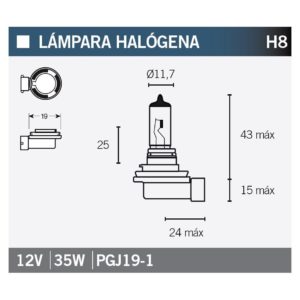 LAMPARA HALOGENA H8
