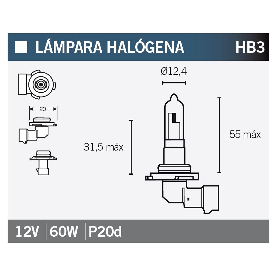 LAMPARA HALOGENA HB3