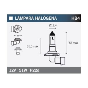 LAMPARA HALOGENA HB4