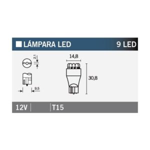 LAMPARA 9LED T15 AMBAR