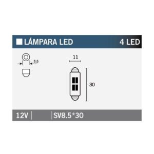 PARA TU MOTO UNIVERSAL - LAMPARA 4LED SV8.5*30 -