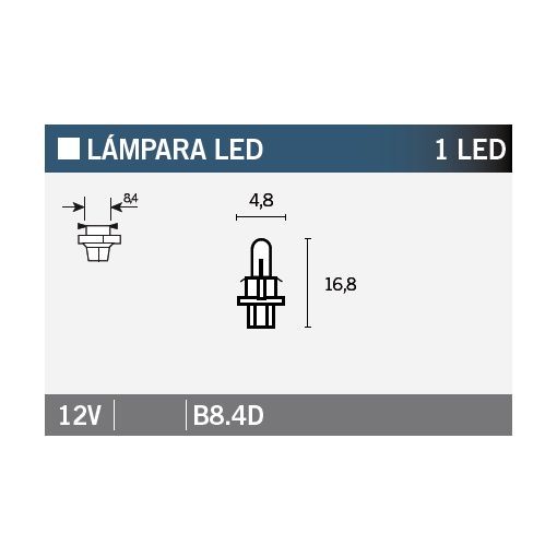 LAMPARA 1LED B8.4D