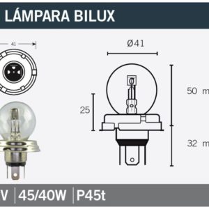 LAMPARA BILUX 12V45/40W