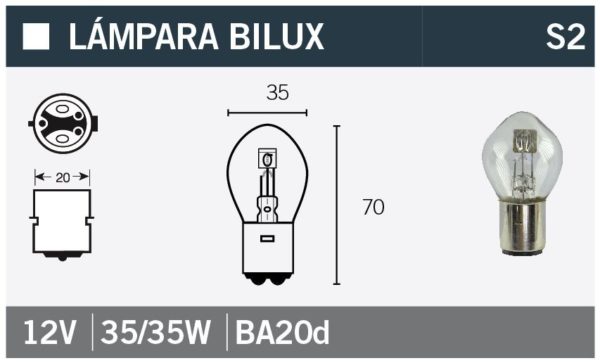 LAMPARA BILUX 12V35/35W