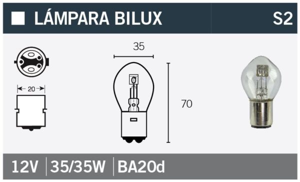 PARA TU MOTO UNIVERSAL - Lámpara OSRAM Bilux 12V35/35W -
